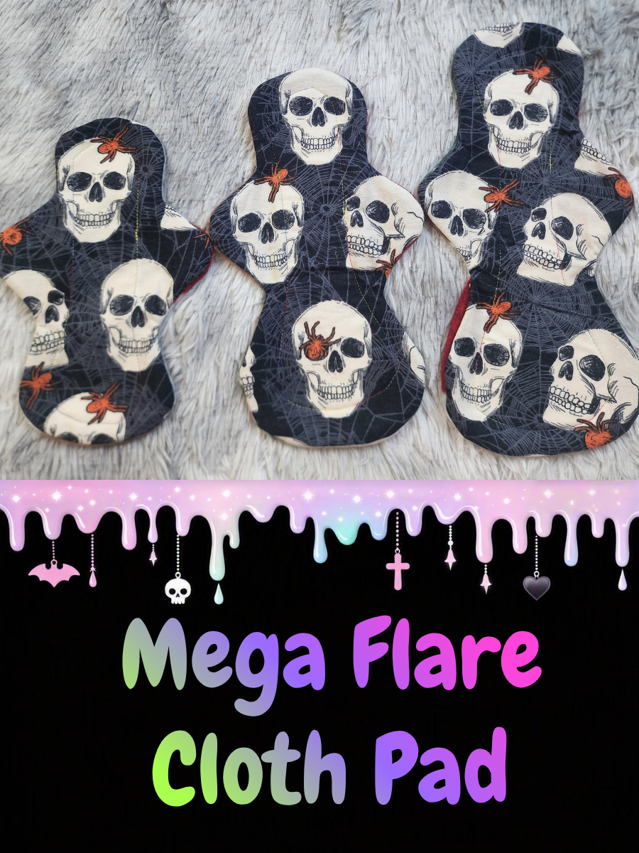 Mega Flare Cloth Pad - Skull & Spiders