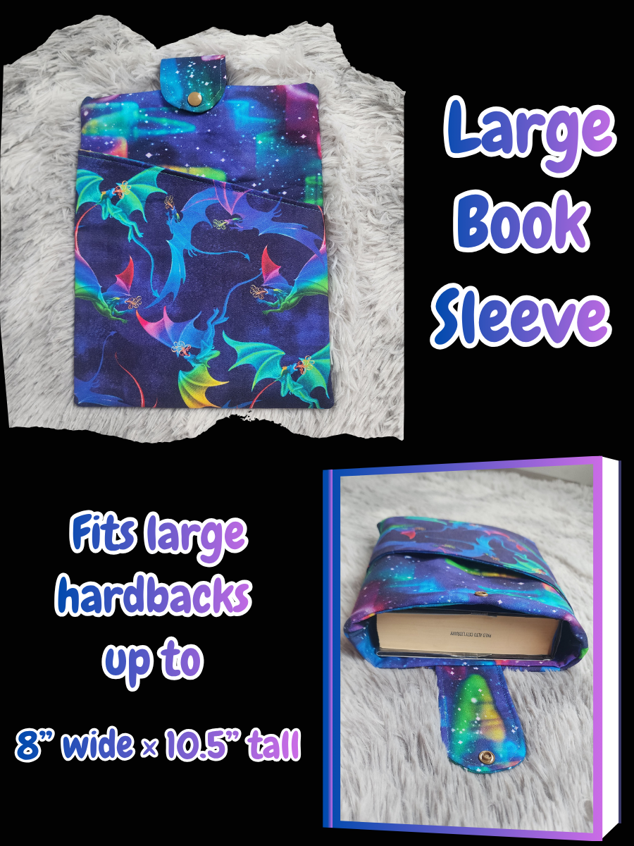 Large Book Sleeve - Rainbow Dragon
