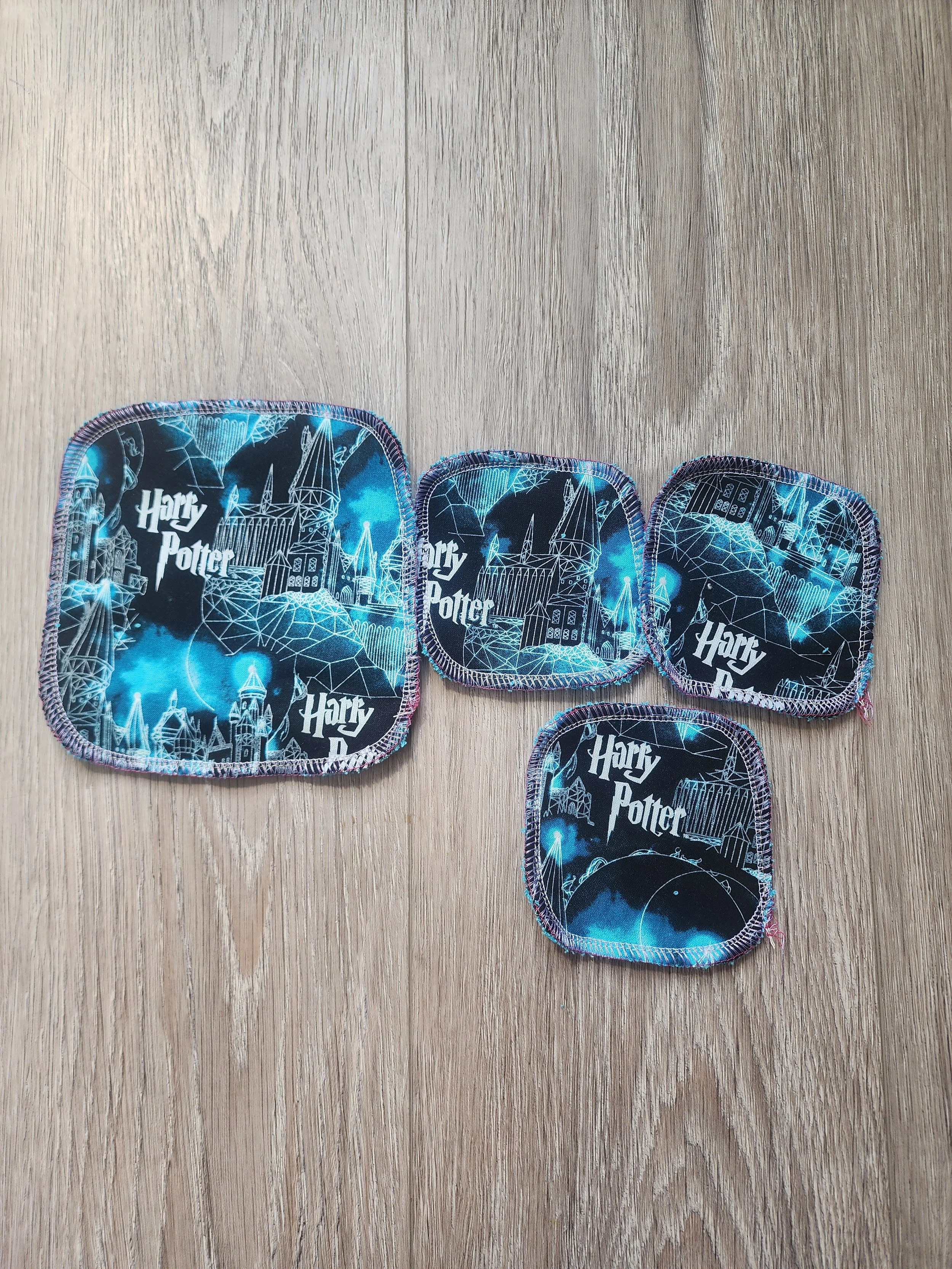 4 Piece Face Wipe Set | Cotton + Terry Cloth | Wizard Print