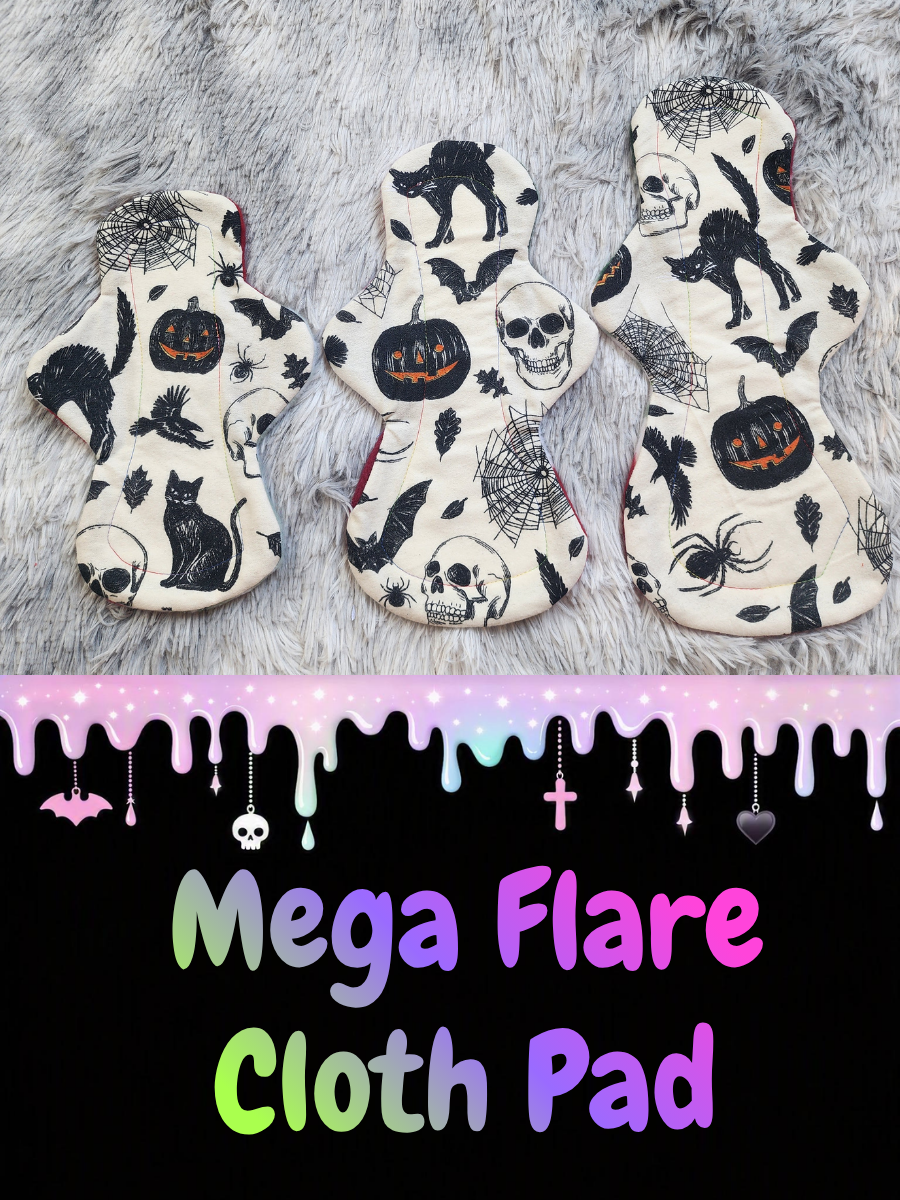 Mega Flare Cloth Pad - Spooky Icons