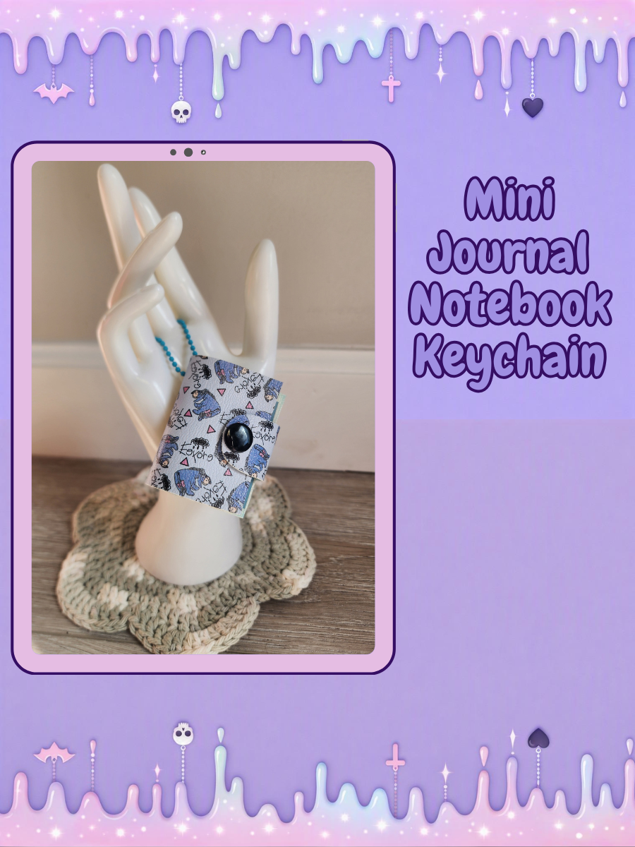 Refillable Mini Journal Keychain - Eeyore