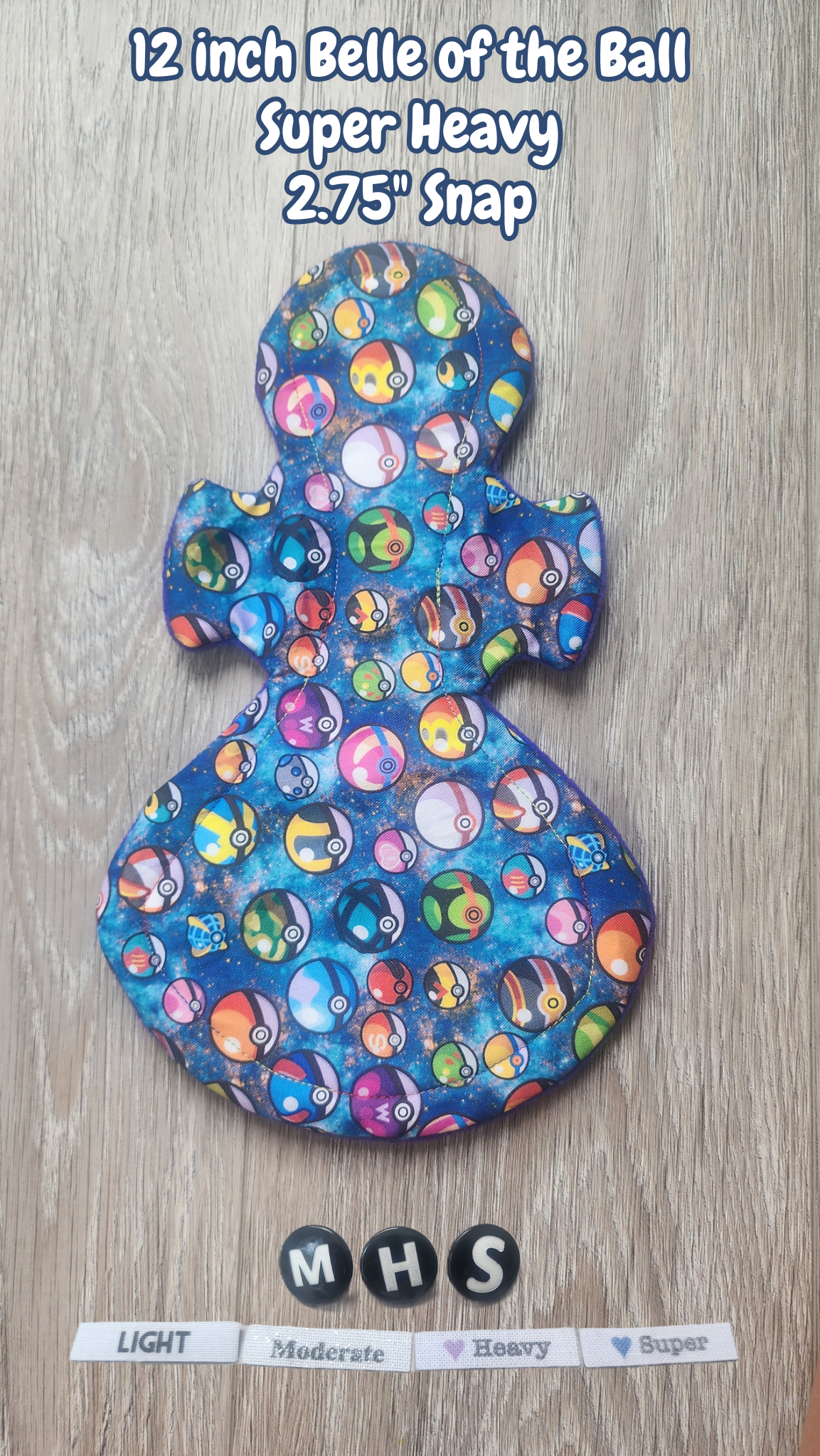 12-inch Super Heavy Belle of The Ball Cloth Pad | 2.75" snapped width