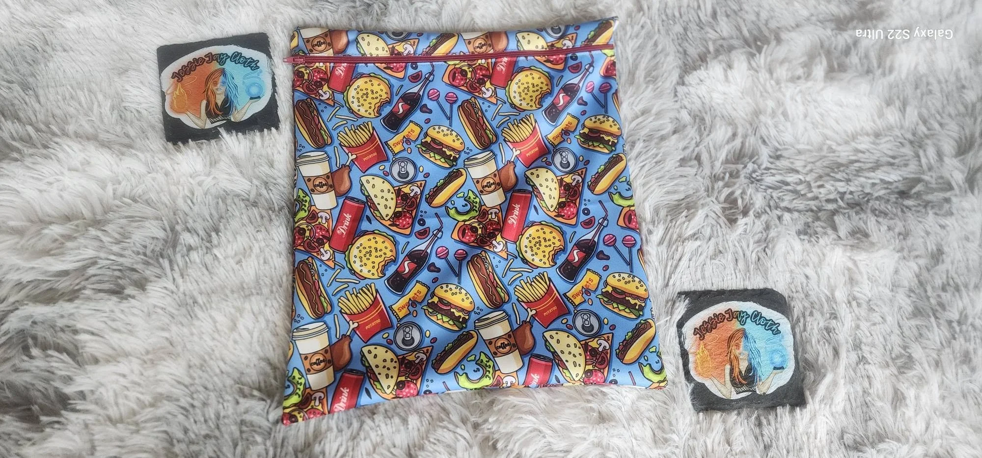 Large Zipper Closure Wet Bag | Fast Food