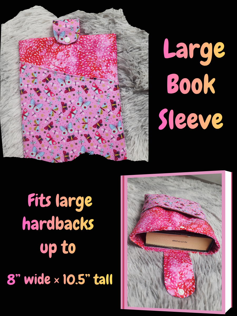 Large Book Sleeve - Pink Butterfly