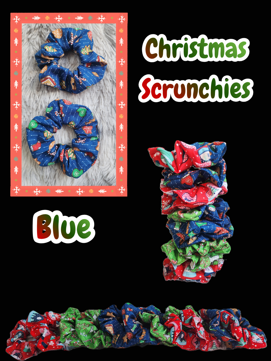 Classic Scrunchie - Blue Christmas