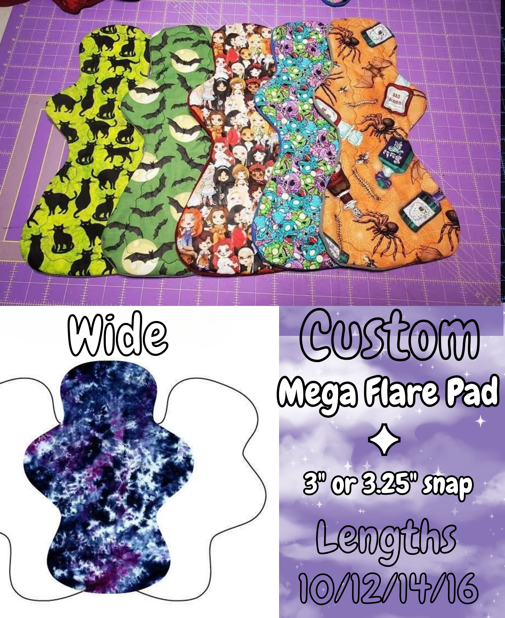 Custom Wide Mega Flare Cloth Pad