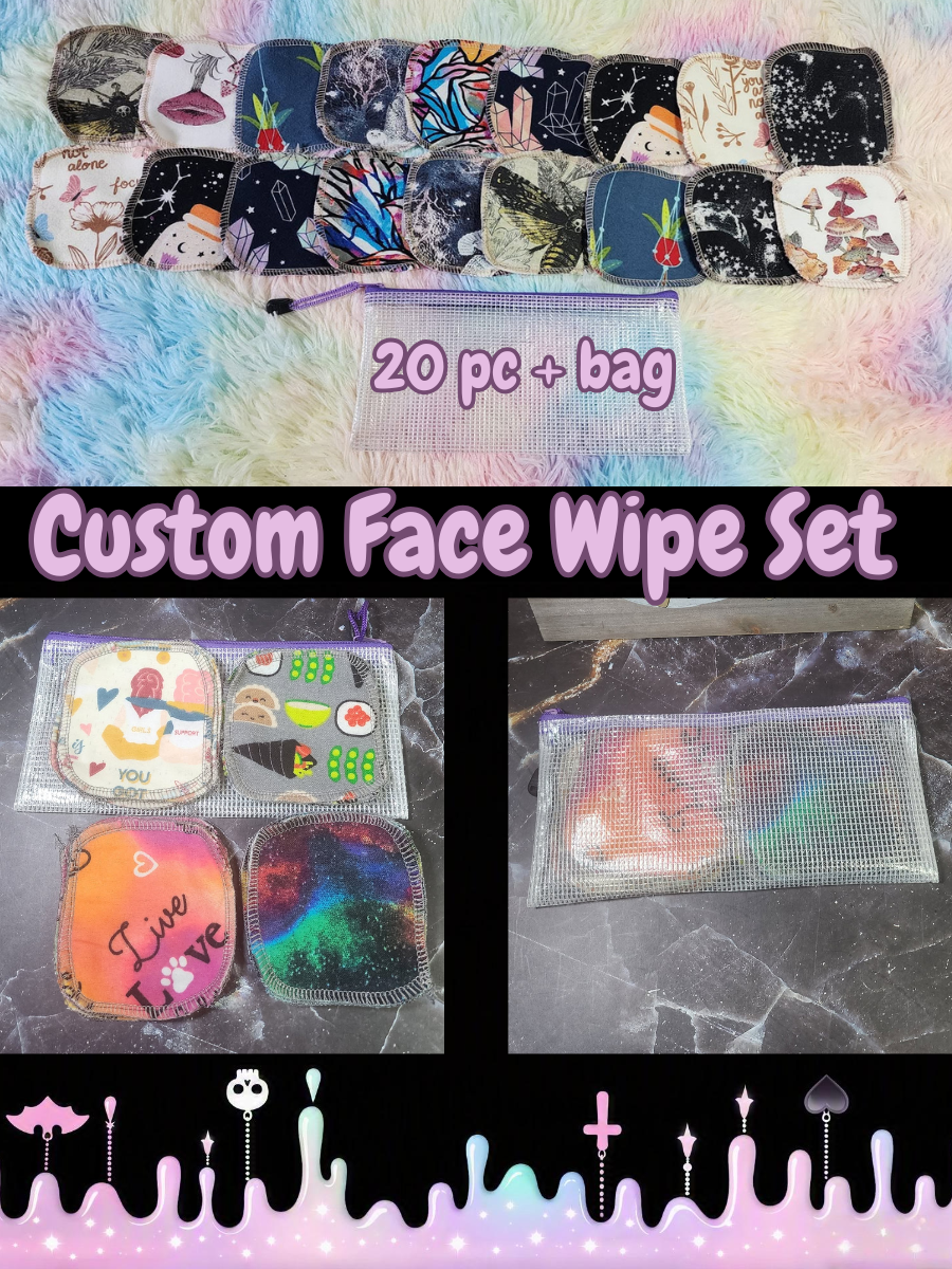 Customize your 20-piece face wipe set | Storage Bag Included