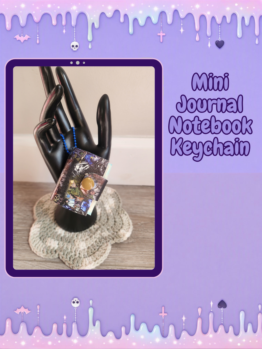 Refillable Mini Journal Keychain - Scissor Hands