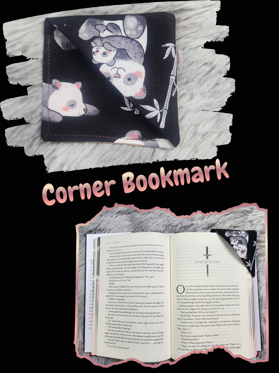 Corner Bookmark - Momma & Baby Panda