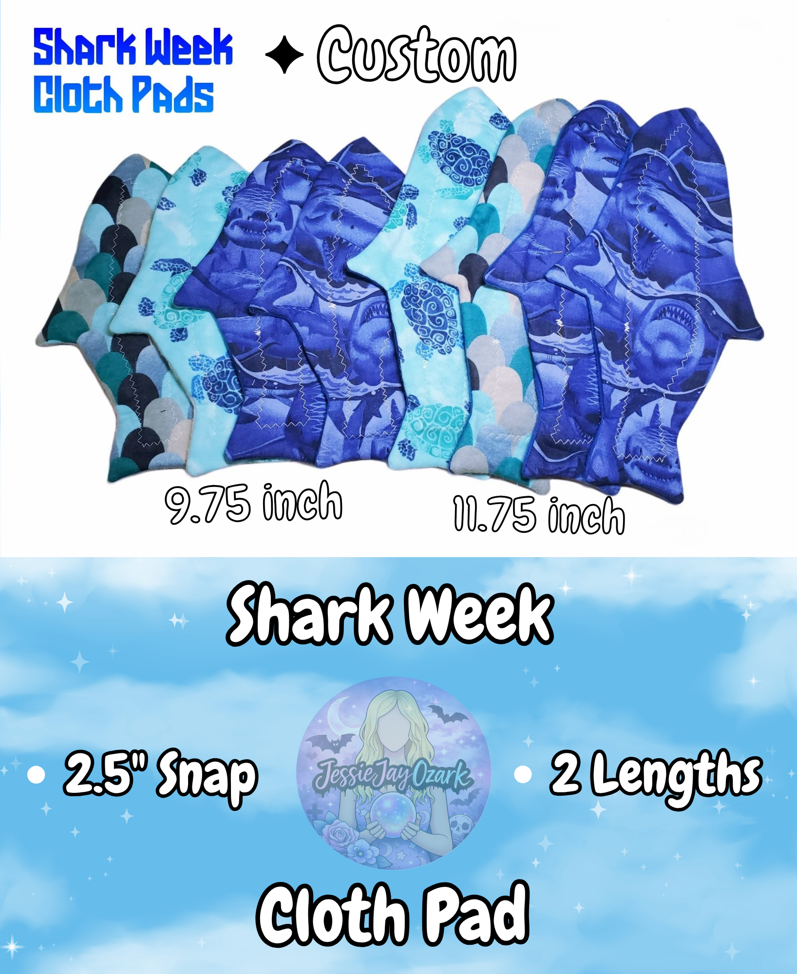 Custom Shark Week Cloth Pad