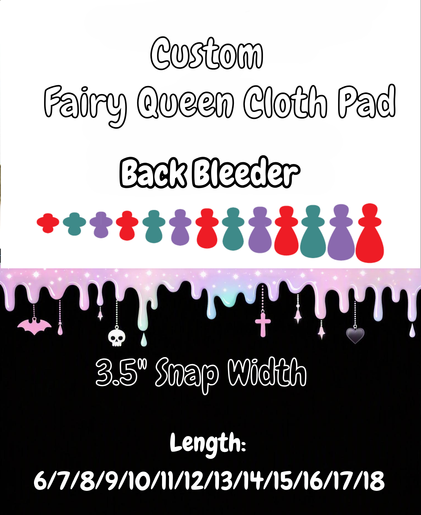 Custom Fairy Queen Cloth Pad | Back Bleeder