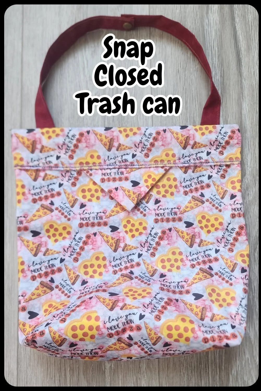 Snap‑Closed Hanging Car Trash Bag | Pizza Lover