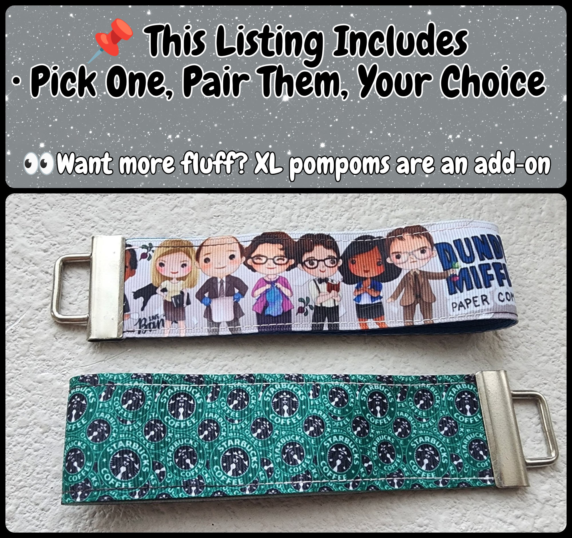 Faux Leather Wristlet Key Fobs | Office or Coffee