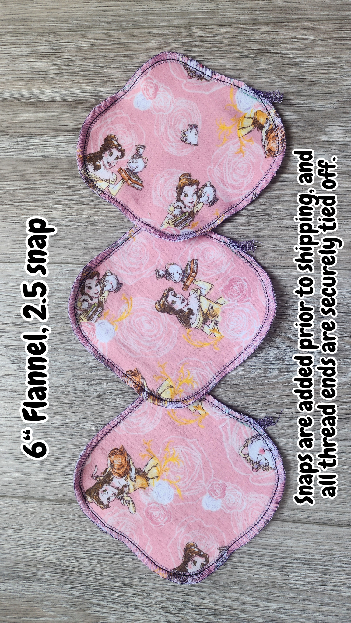 6 Inch Reusable Daily Panty Liners | Flannel, 2.5" Snap