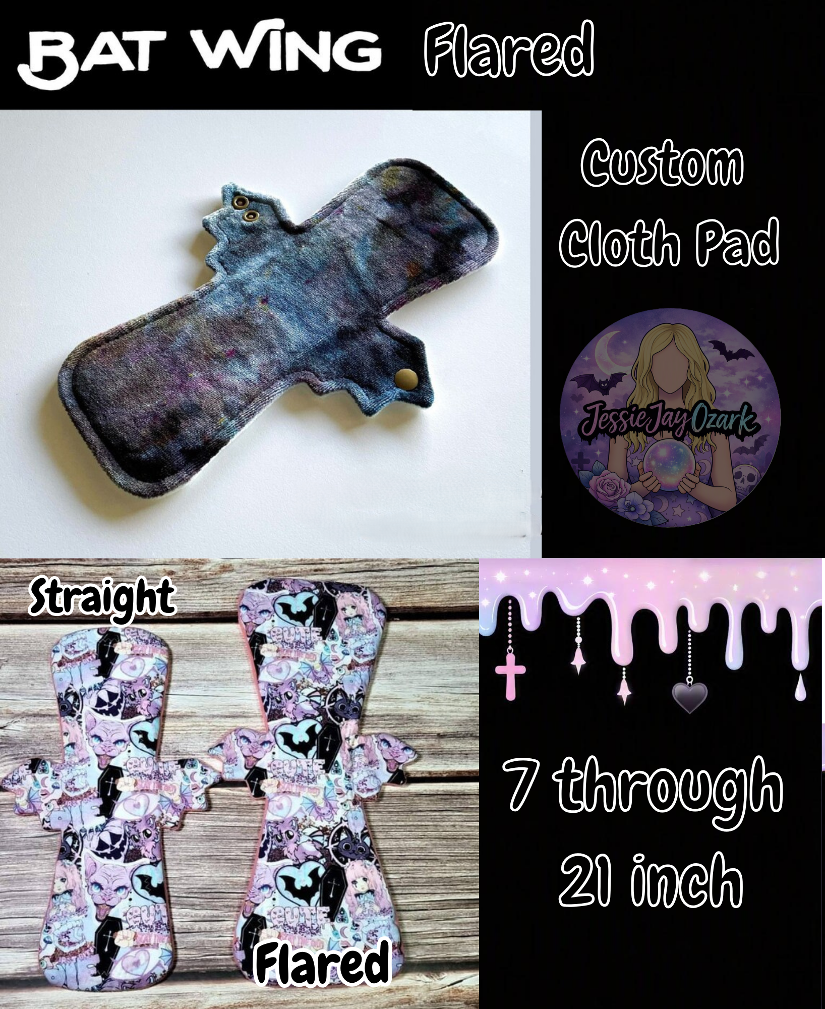 Custom Flared Bat Wing Cloth Pad