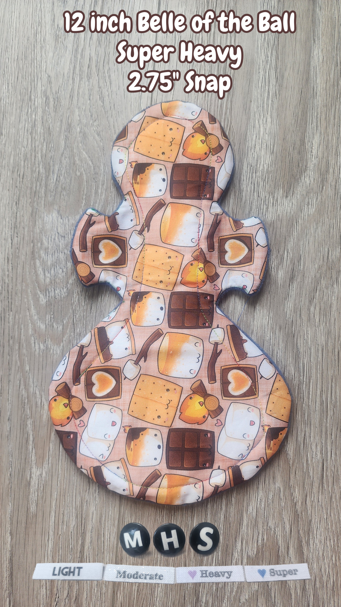 12-inch Super Heavy Belle of The Ball Cloth Pad | 2.75" snapped width