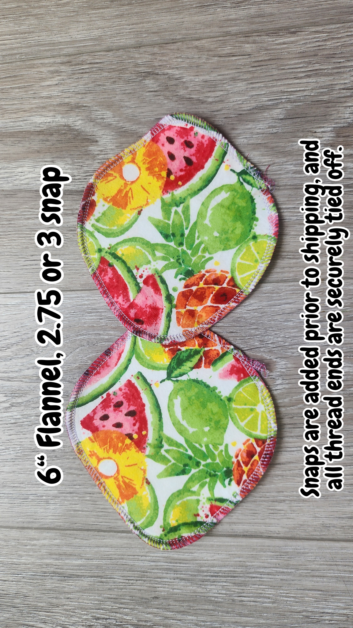 6 Inch Reusable Daily Panty Liners | Flannel, 2.75" or 3" Snap