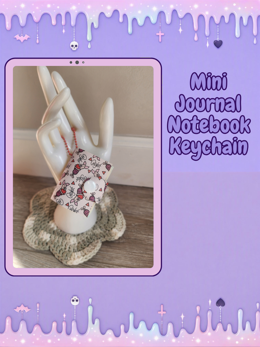 Refillable Mini Journal Keychain - Piglet