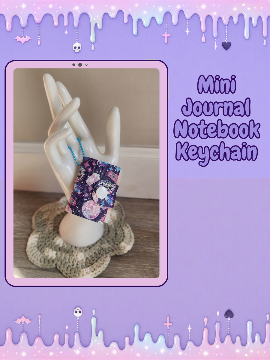 Refillable Mini Journal Keychain - Galaxy Coffee
