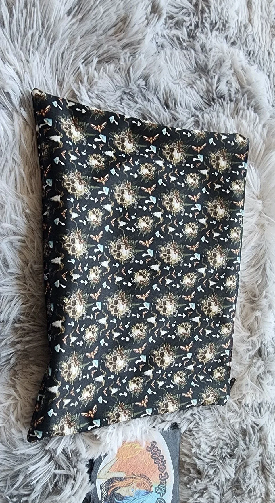 Small Zipper Closure Wet Bag | Small Scale Skulls, Moth, Mushroom