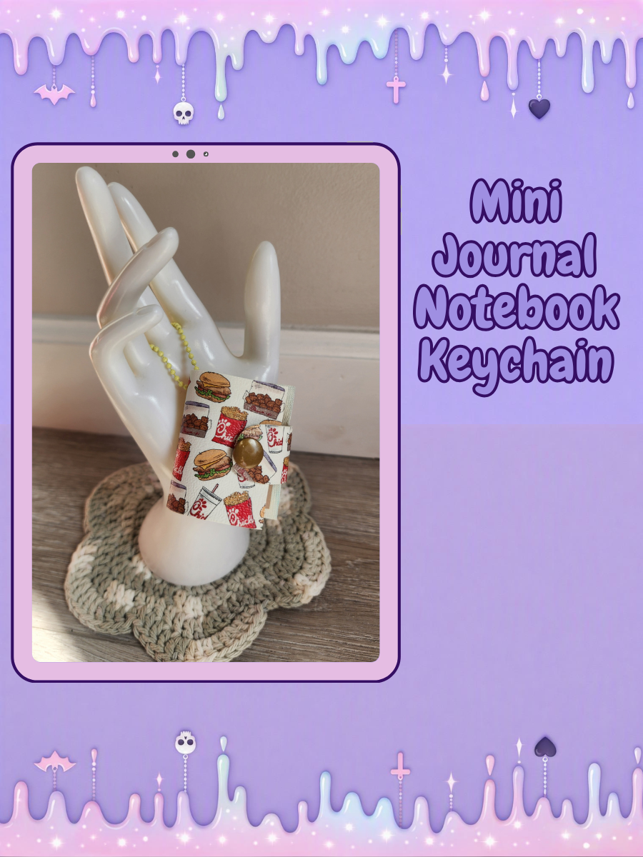 Refillable Mini Journal Keychain - Chicken Fast Food