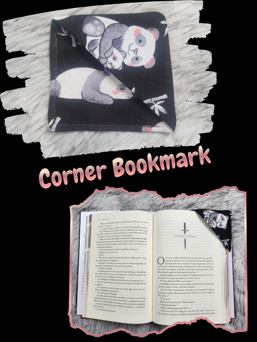 Corner Bookmark - Momma & Baby Panda