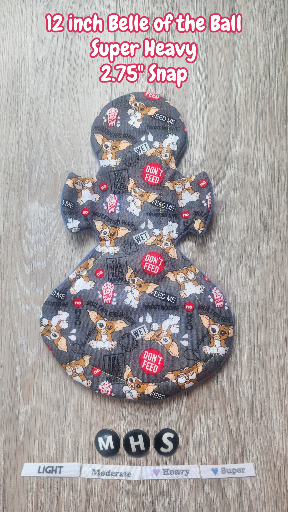 12-inch Super Heavy Belle of The Ball Cloth Pad | 2.75" snapped width