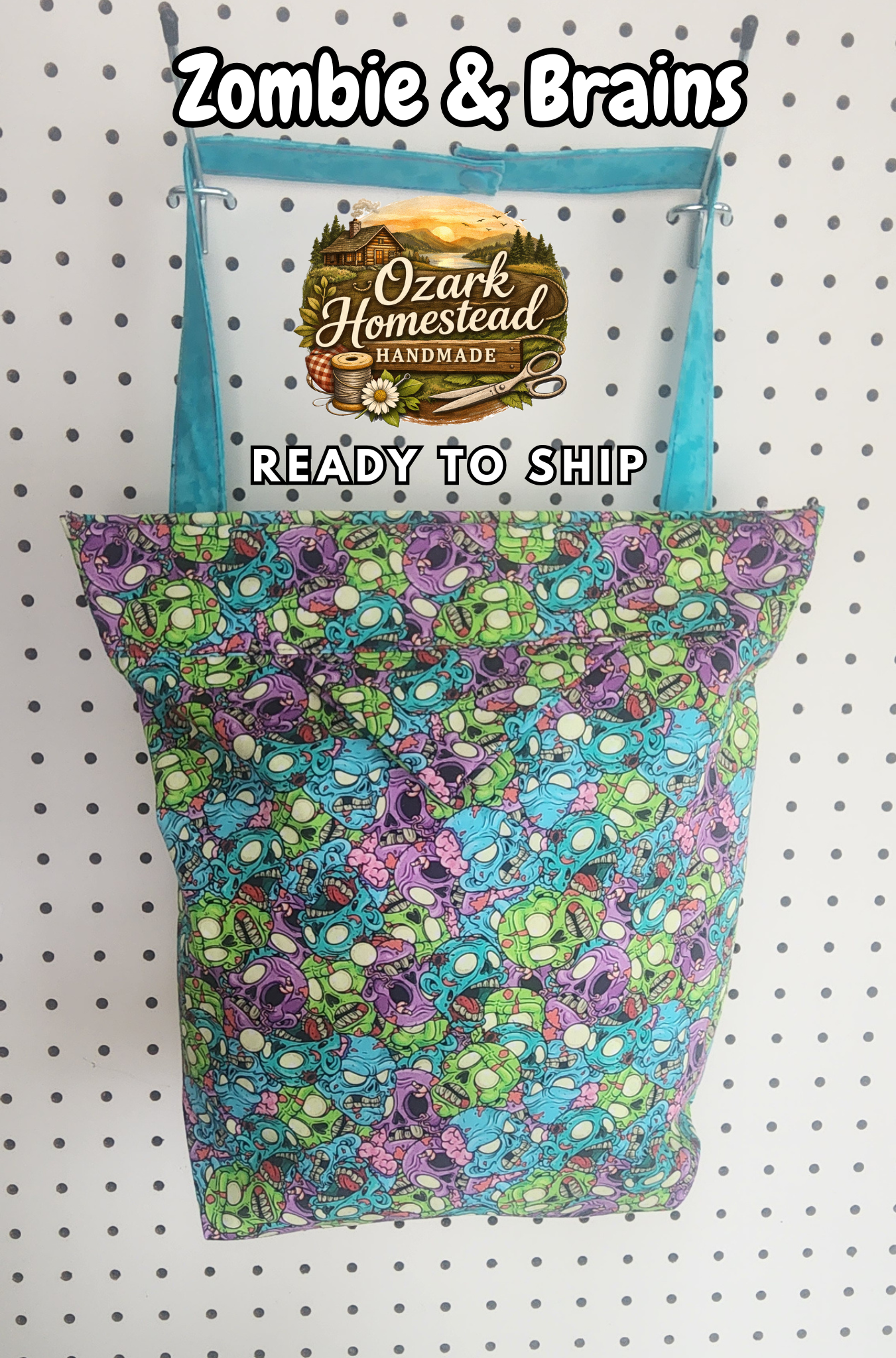 Snap‑Closed Hanging Car Trash Bag | Horror, Zombies & Brains