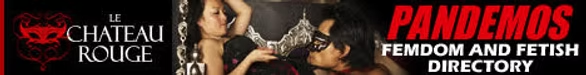 A promotional graphic for Pandemos.com, a femdom directory that Chicago BDSM Mistress Maddie Royce is listed on.