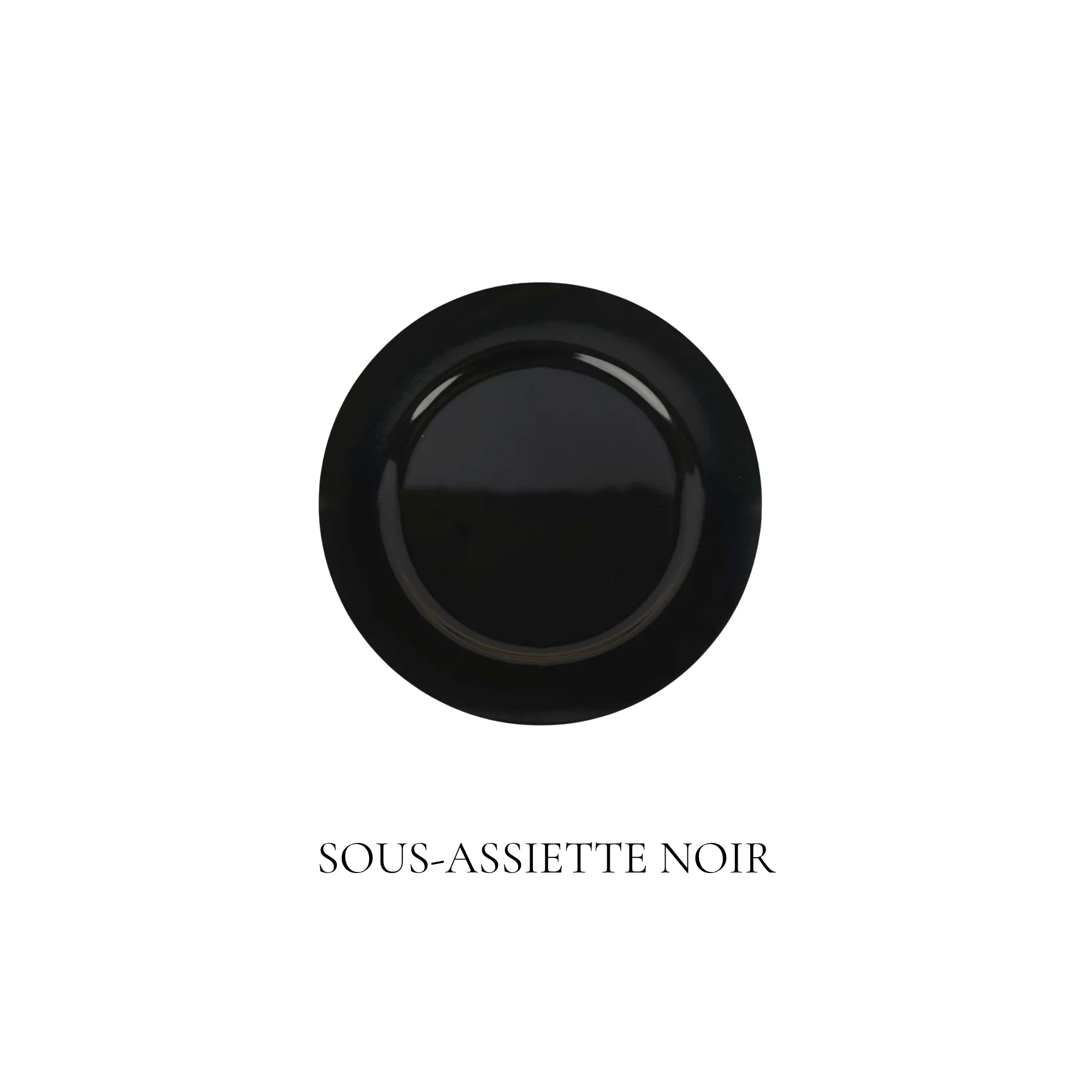 Sous-assiette noir location mariages evenements laurentides