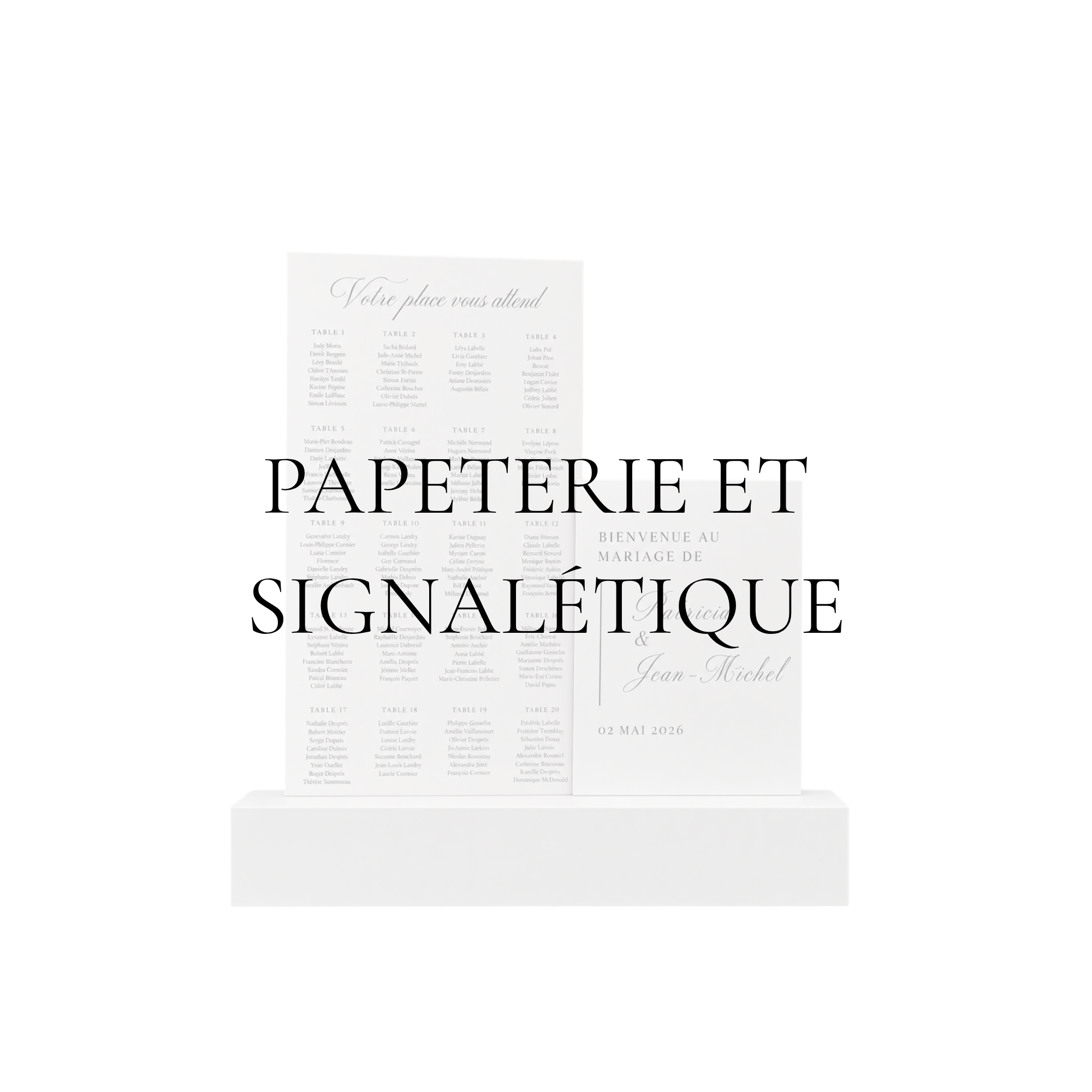 Papeterie et affiche mariage evenements laurentides