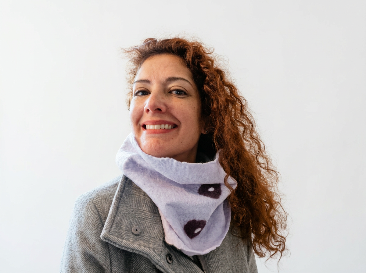 Lilac with Purple Flowers Neck Warmer