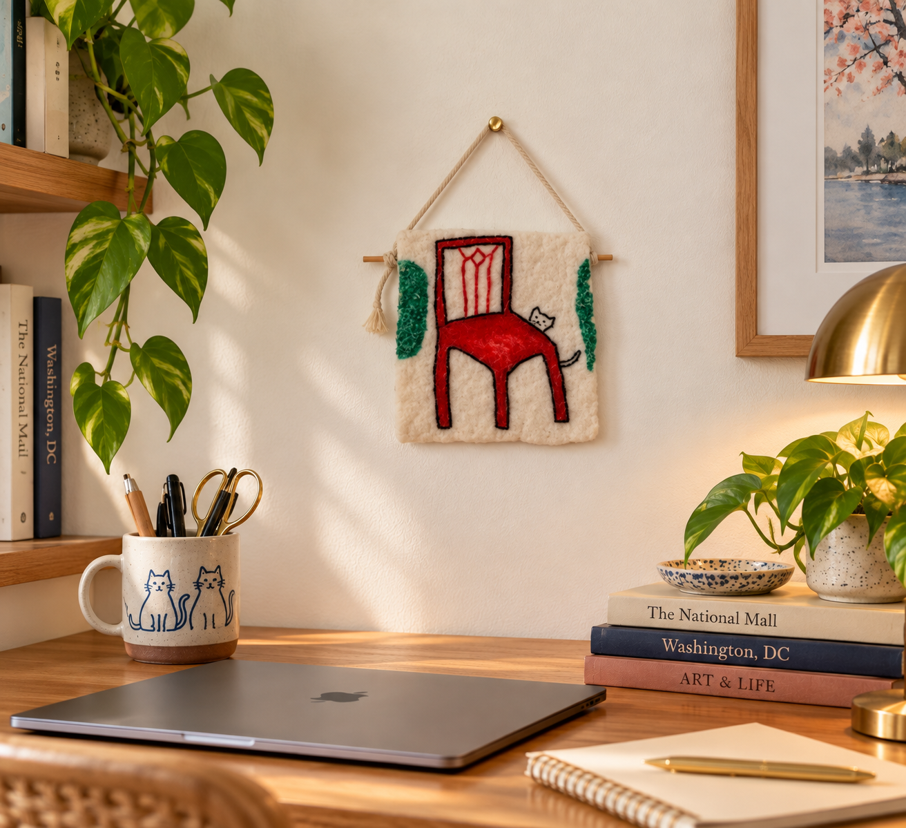 Cat & Red Chair Mini Mural