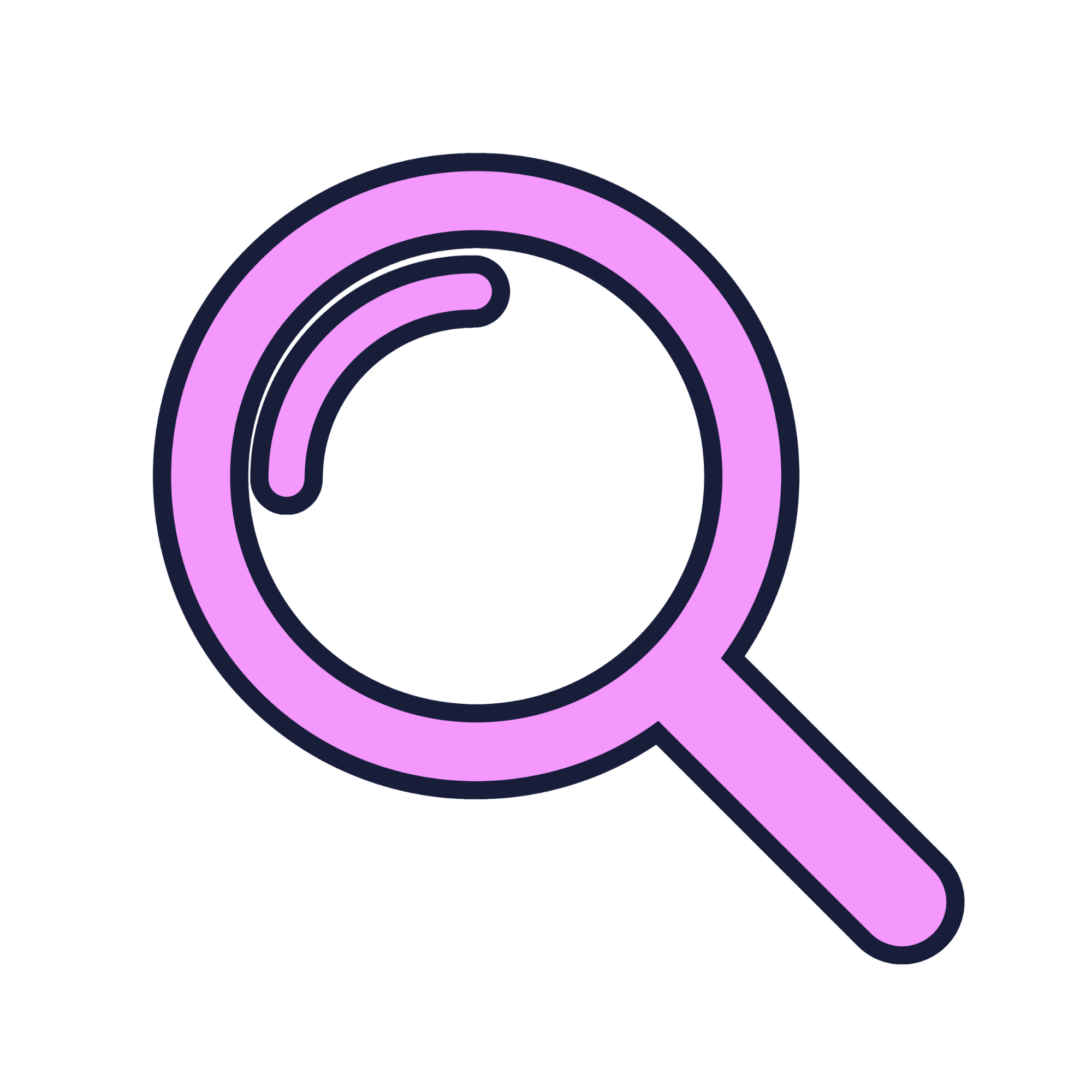 pink magnifying glass