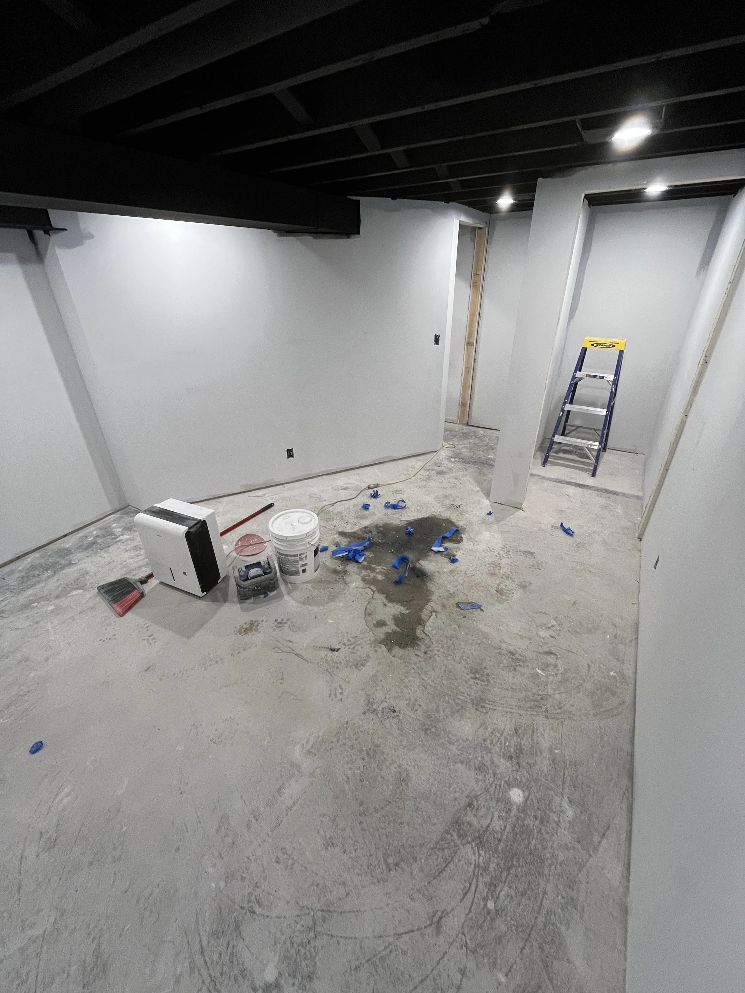 basement bedroom painted, along with the rest of the house.