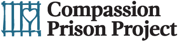 Logo of the Compassion Prison Project with a stylized image of prison bars and a heart.