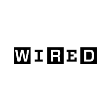 The word 'WIRED' written with black lettered blocks and a white background