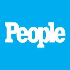People magazine logo with white text on a blue background.
