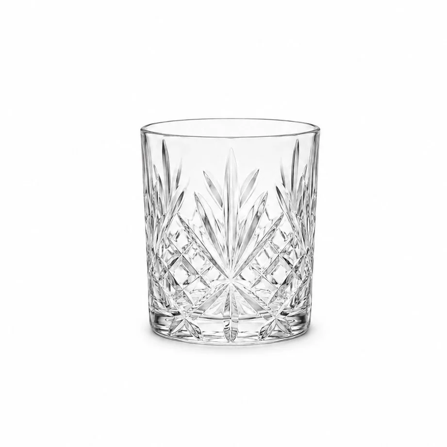 Clear Cut-Glass Whiskey Glass