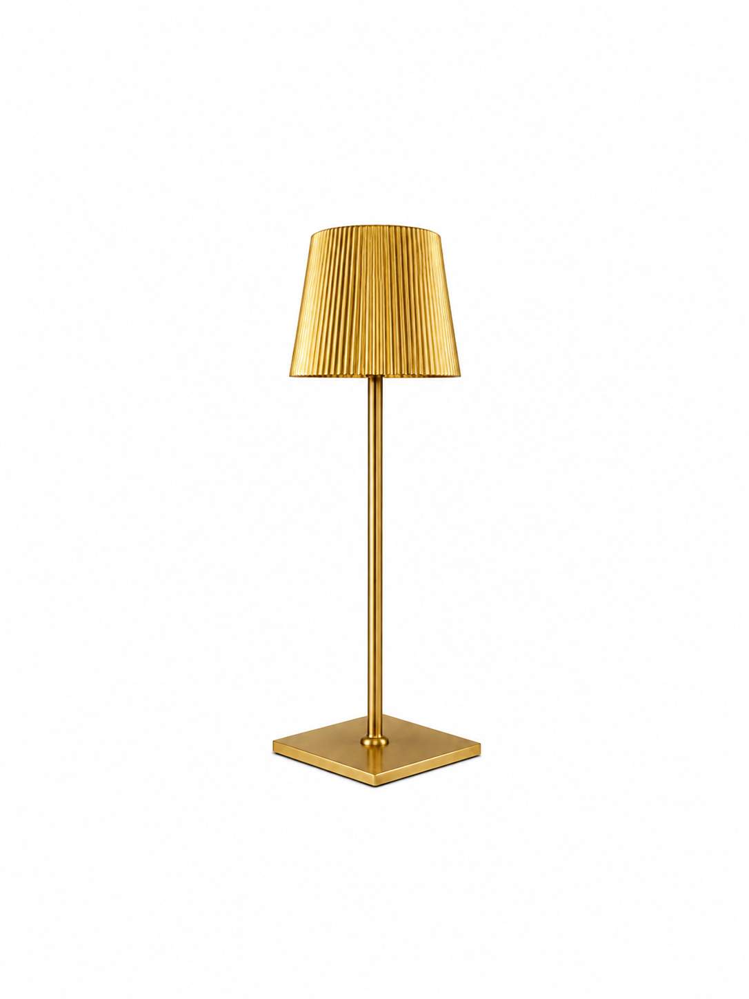 Gold Pleated Metal Lamp