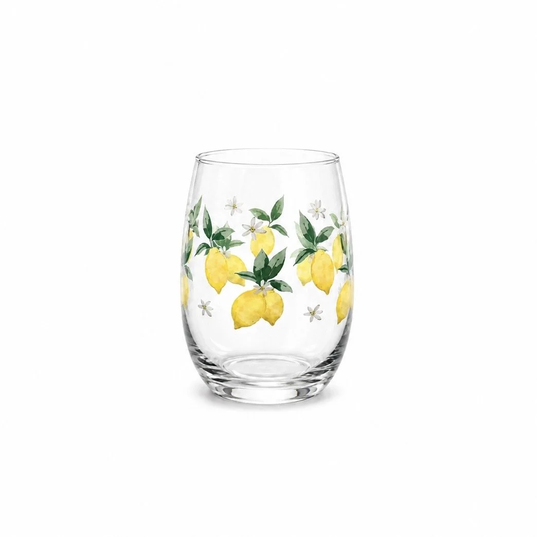 Lemon Garden Stemless Glass