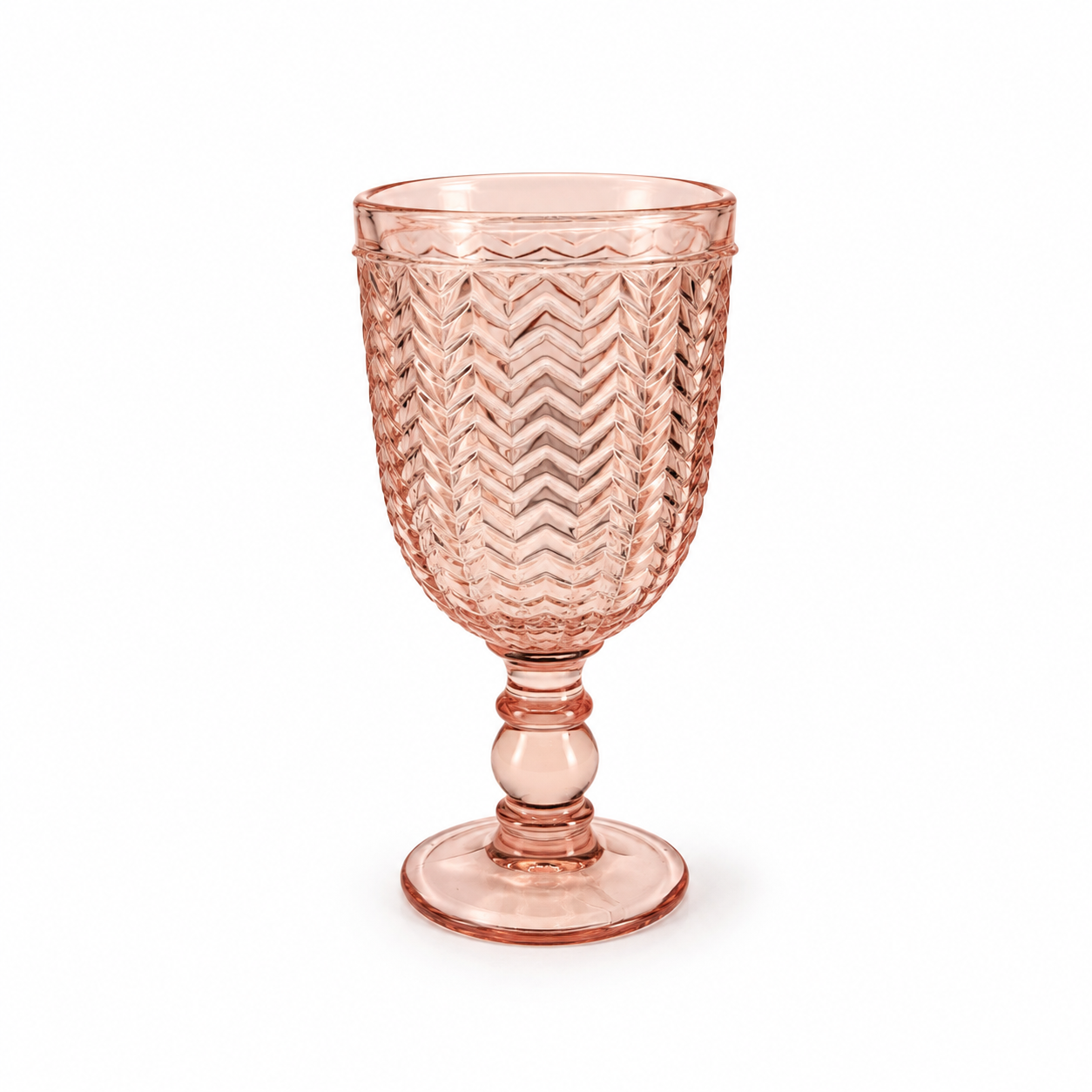 Blush Herringbone Goblet