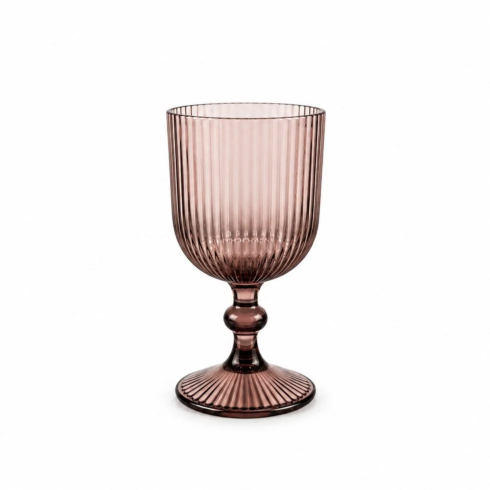 Rose Ribbed Goblet