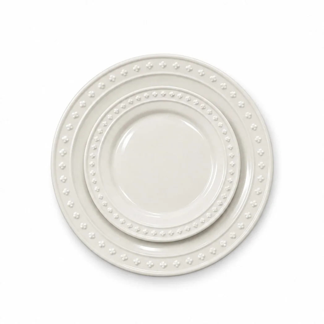 Ivory Beaded Dinnerware Set