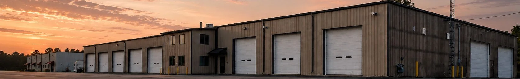 714 Bench indoor boat, RV and vehicle storage facility in Red Wing, Minnesota, at sunset