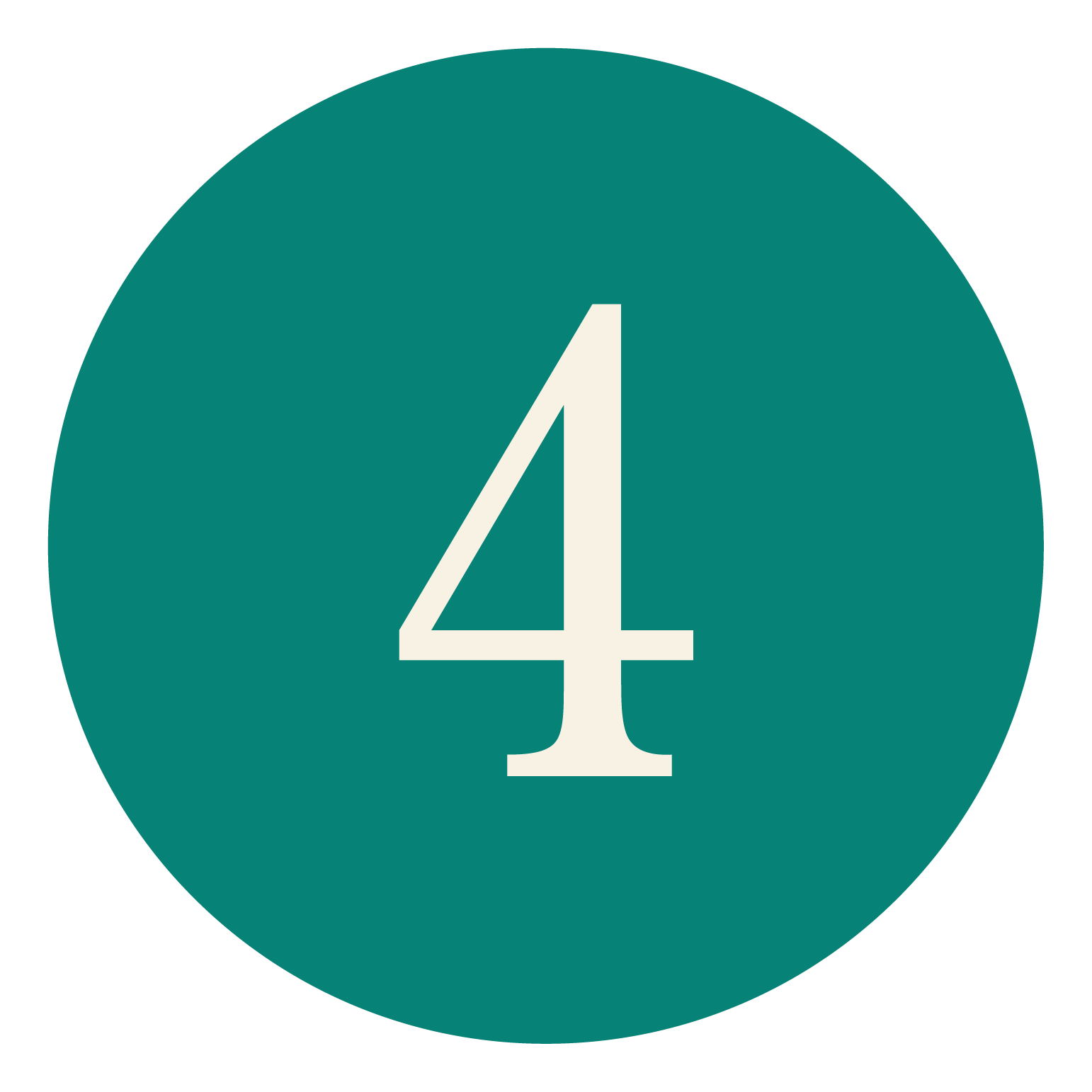 A teal circular icon with a white number 4 in the center.
