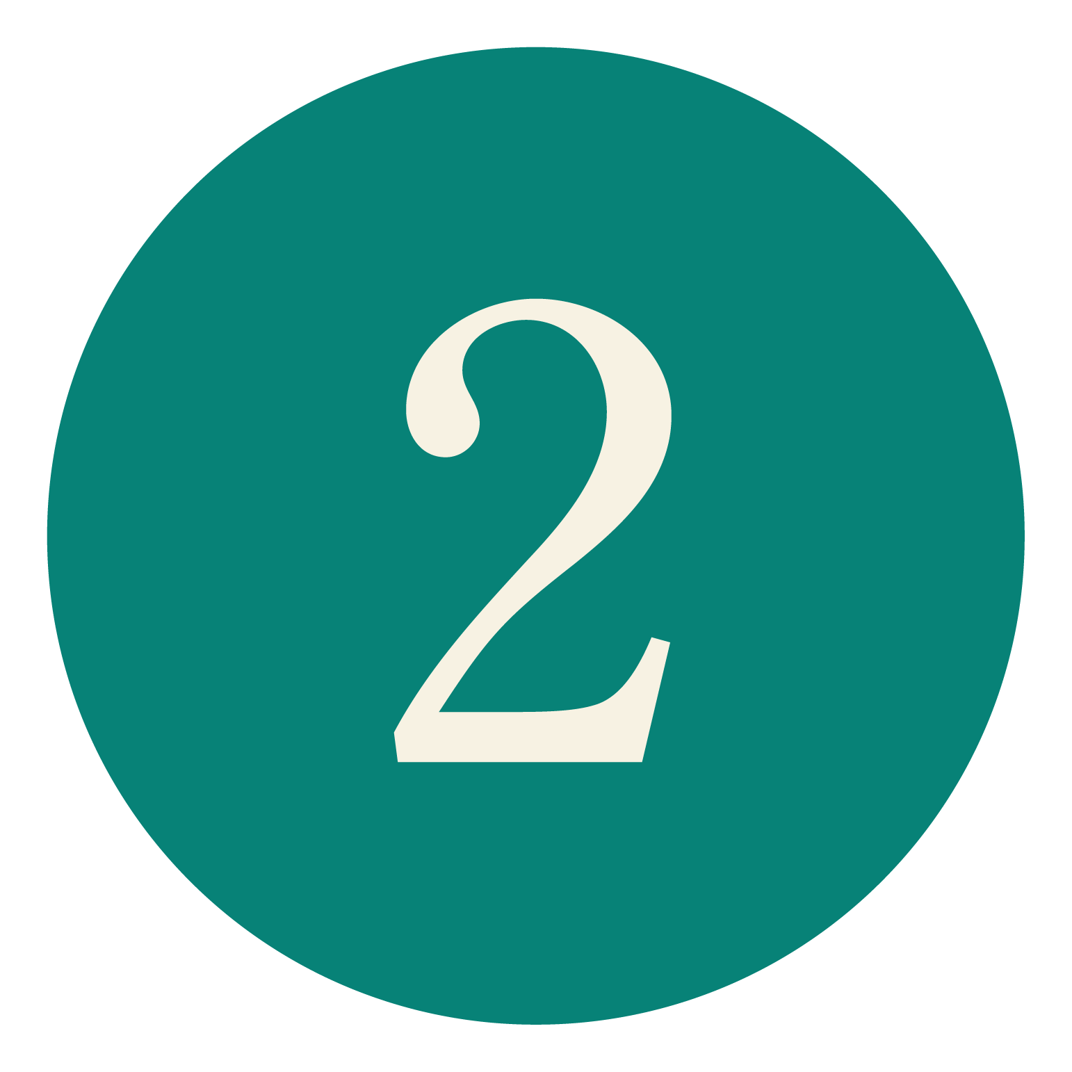 Number 2 inside a teal circle.