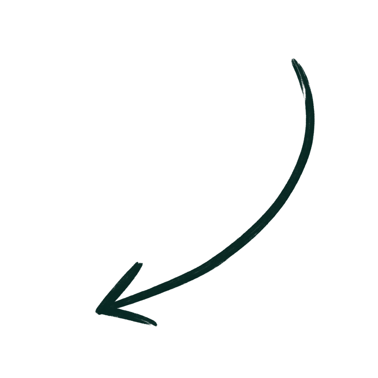 A black arrow pointing downward and curving to the right.
