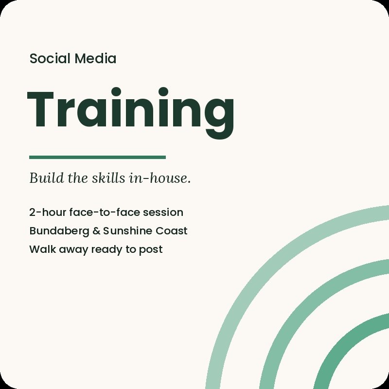 Social media training session — face-to-face Bundaberg and Sunshine Coast Tallo House
