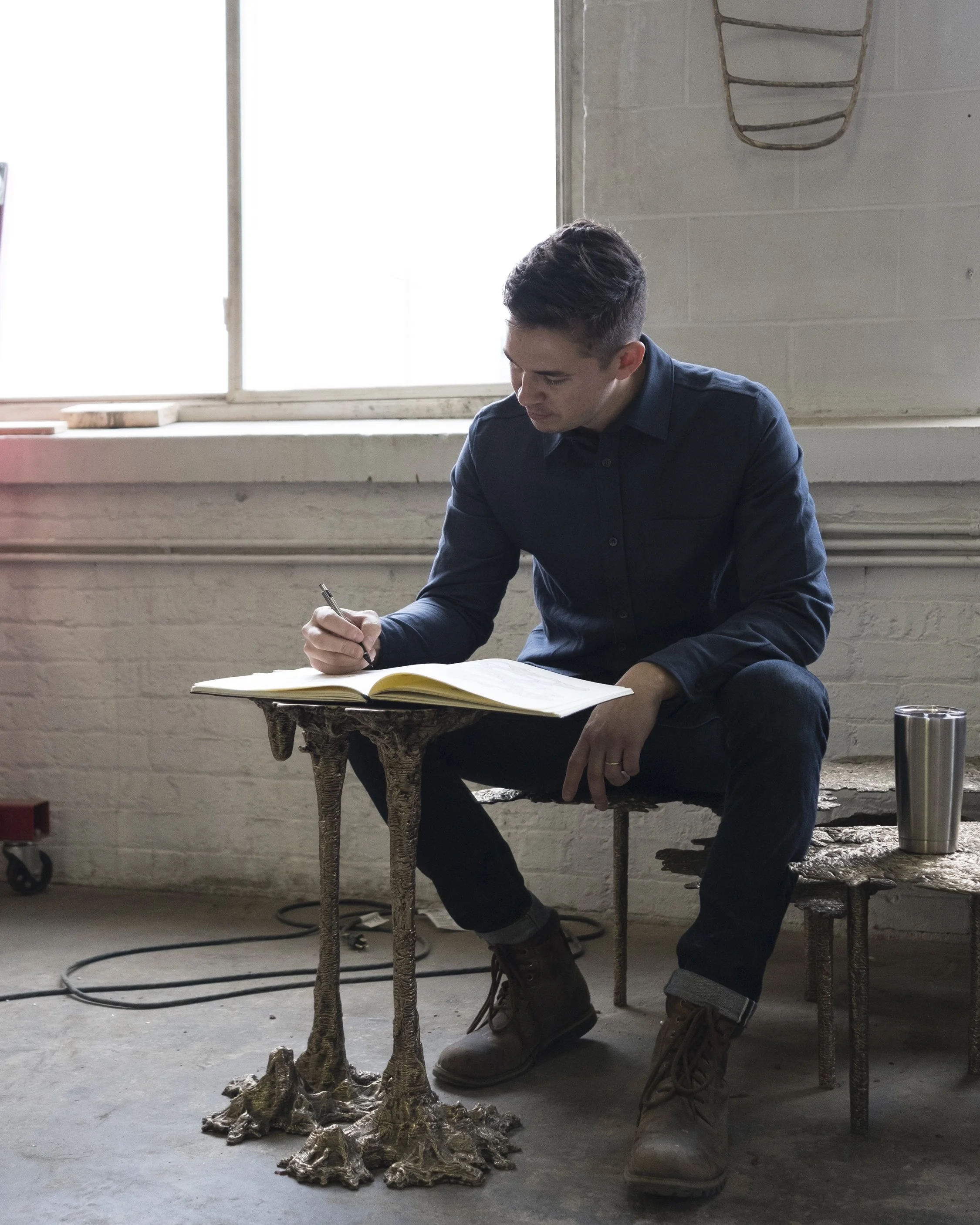 Steven Haulenbeek Chicago based artist and designer industrial designer West Logan Square studio lost-wax casting he dubbed ice casting